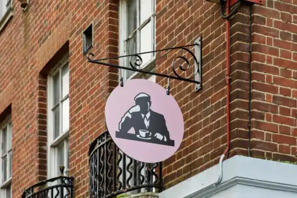 Hanging Joe & The Juice sign on the restored Windsor shopfront
